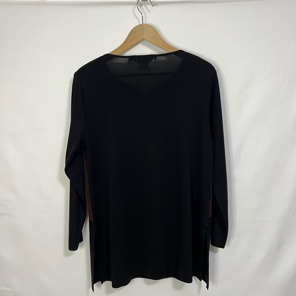 Exclusively Misook Black Brown Colorblock Long Sleeve‎ size XL - Picture 5 of 12